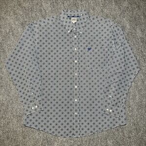 Cinch Blue Geometric Western Button Down Long Sleeve Men Sz Large Cotton